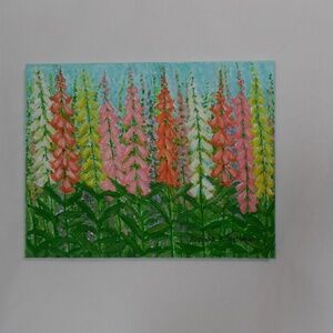 Fox Glove Colorful Floral Acrylic Original Painting